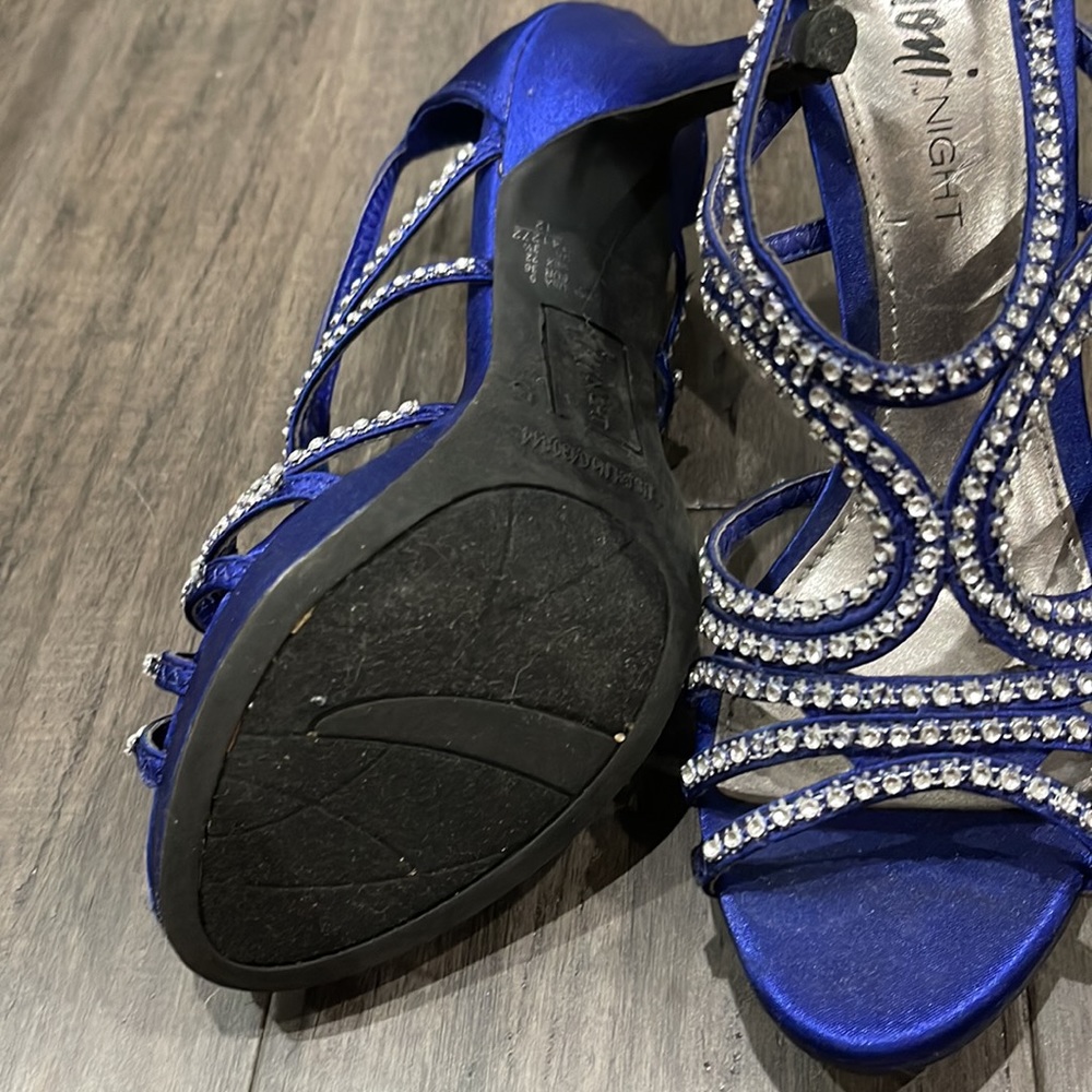 Royal Blue Rhinestone Heels - Picture 7 of 7